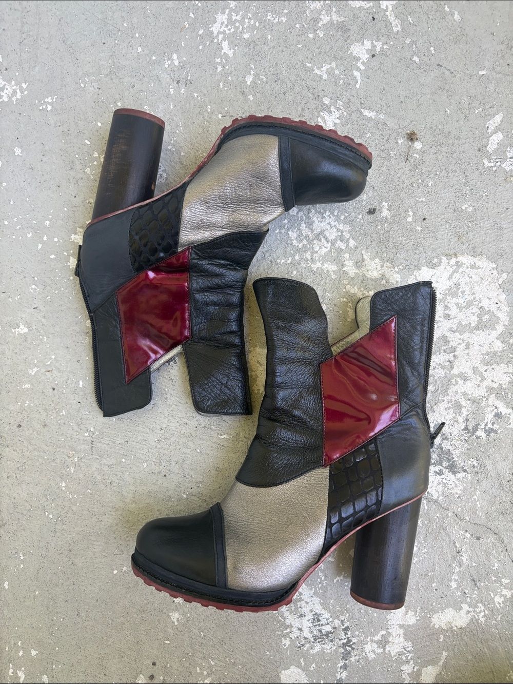 Benedito vintage patchwork leather boots